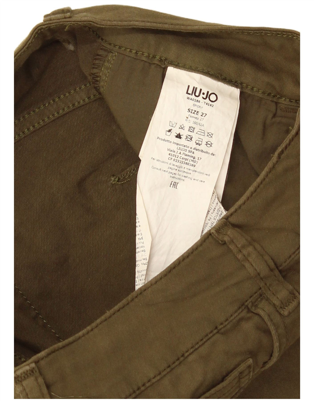 Liu Jo Womens Slim Jeans W27 L25 Khaki Cotton