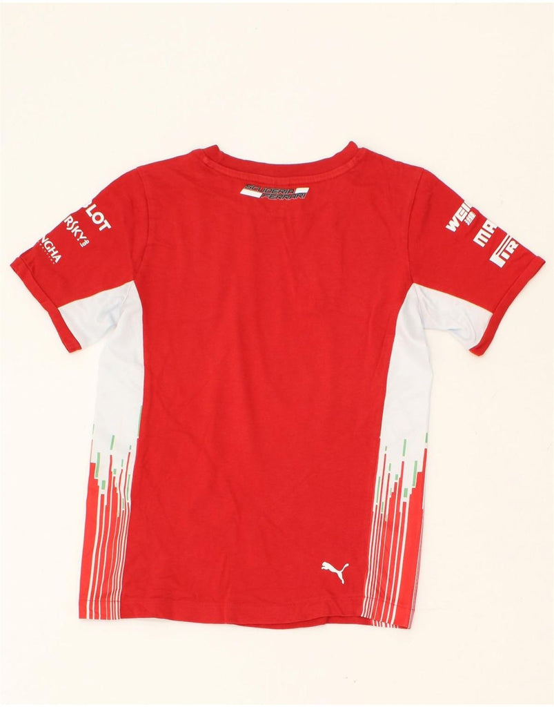 PUMA Boys Graphic T-Shirt Top 9-10 Years Red Colourblock Polyester | Vintage Puma | Thrift | Second-Hand Puma | Used Clothing | Messina Hembry 