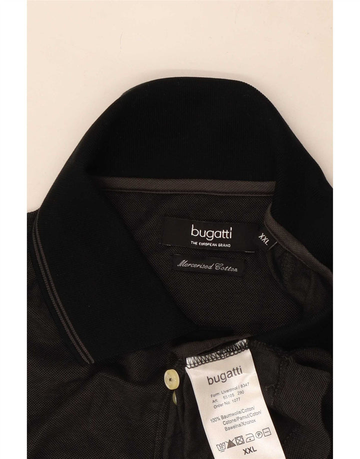 Bugatti Mens Polo Shirt 2XL Black Cotton