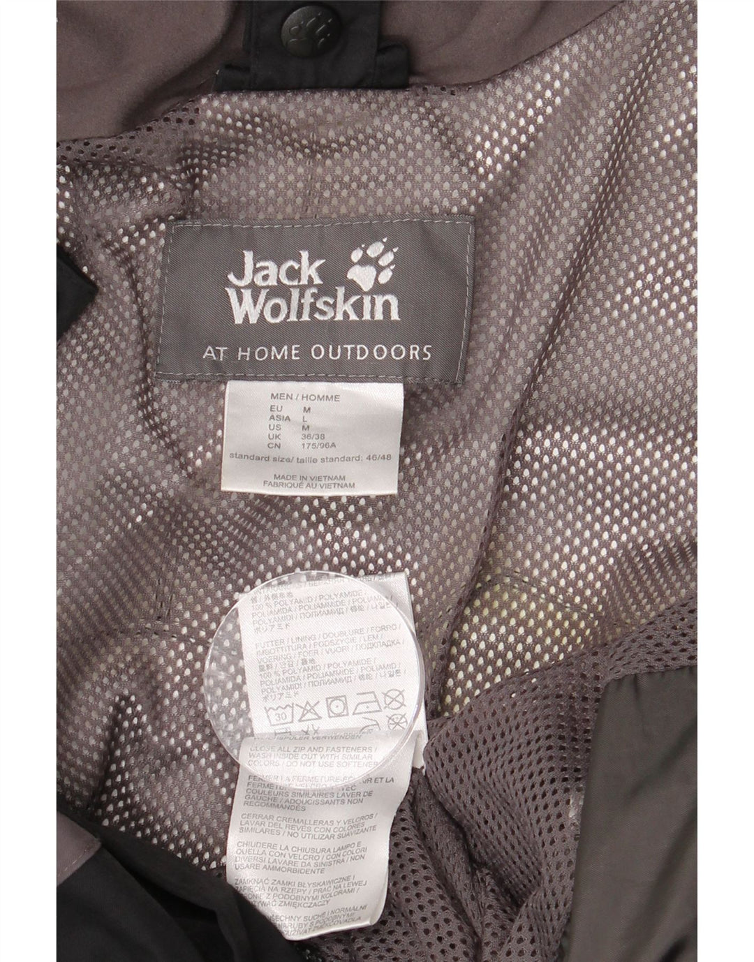 JACK WOLFSKIN Mens Hooded Rain Jacket UK 36/38 Medium Black Colourblock