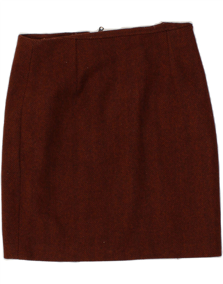 VINTAGE Womens Pencil Skirt W32 Large Maroon Herringbone Vintage Vintage and Second-Hand Vintage from Messina Hembry 