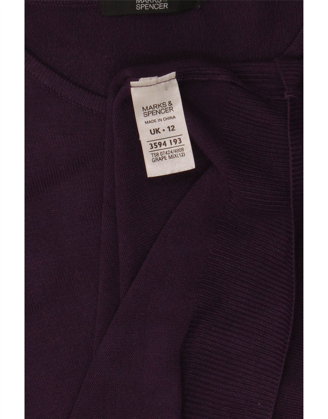 Marks & Spencer Womens Boat Neck Jumper Sweater UK 12 Medium Purple