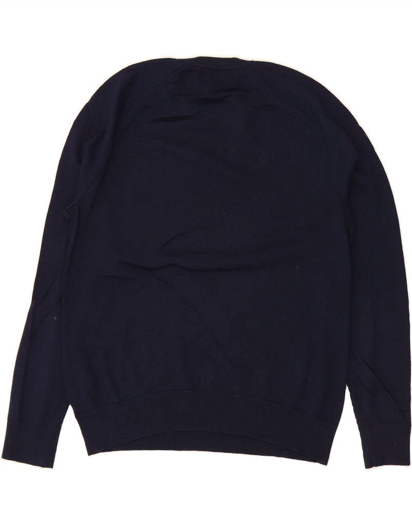 BANANA REPUBLIC Mens Crew Neck Jumper Sweater Medium Navy Blue Merino Wool Vintage Banana Republic and Second-Hand Banana Republic from Messina Hembry 