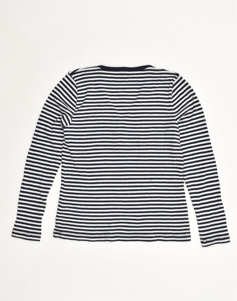 J. CREW Womens Top Long Sleeve UK 12 Medium Black Striped Cotton | Vintage J. Crew | Thrift | Second-Hand J. Crew | Used Clothing | Messina Hembry 