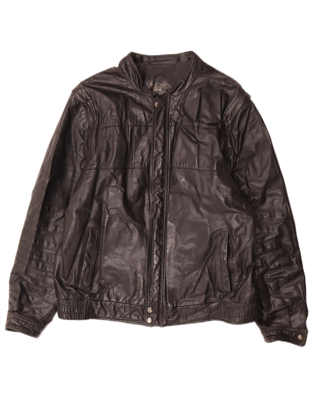 Vintage Mens Leather Jacket UK 40 Large Black Leather