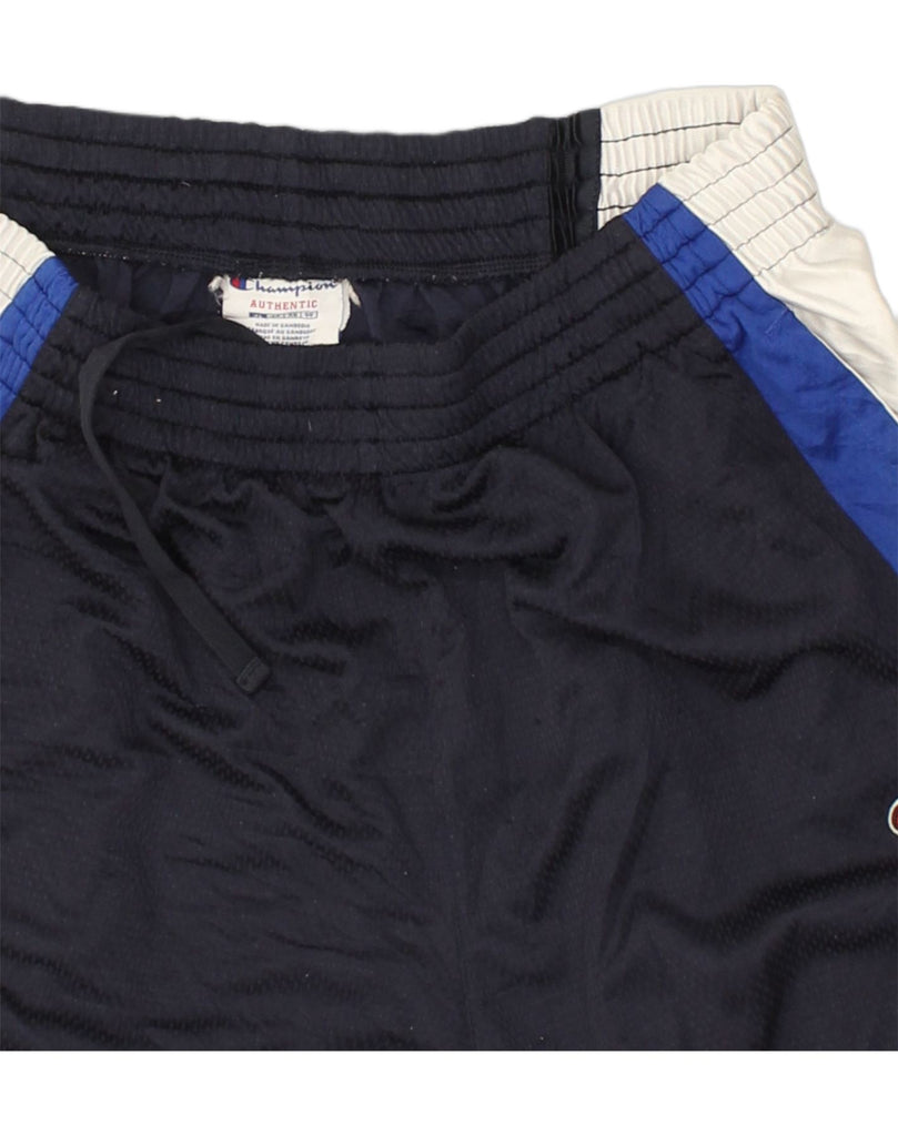 CHAMPION Mens Sport Shorts XL Navy Blue Colourblock | Vintage Champion | Thrift | Second-Hand Champion | Used Clothing | Messina Hembry 