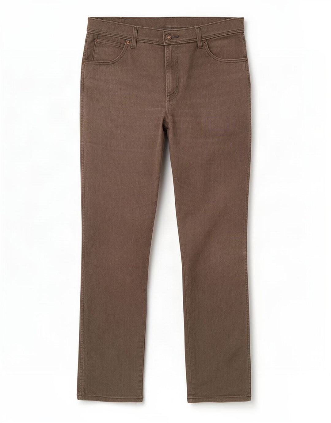 Wrangler Mens Regular Straight Jeans W36 L34 Brown Cotton