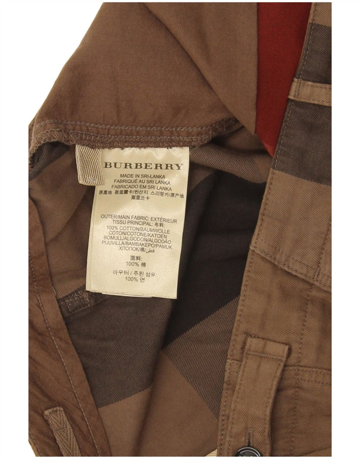 Burberry Mens Chino Shorts W30 Medium Brown Plaid Cotton