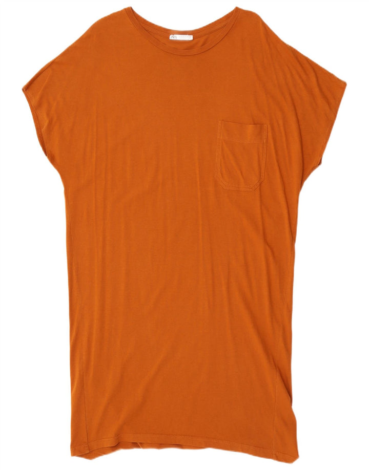 Zara Womens Oversized Tunic Top Medium Orange