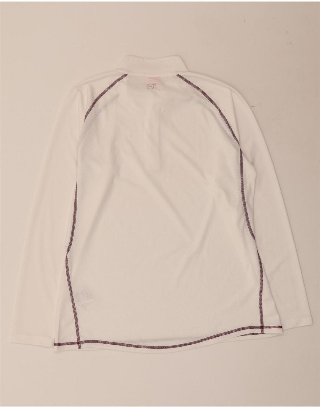 Puma Womens Zip Neck Pullover Tracksuit Top UK 16 Large White Polyester