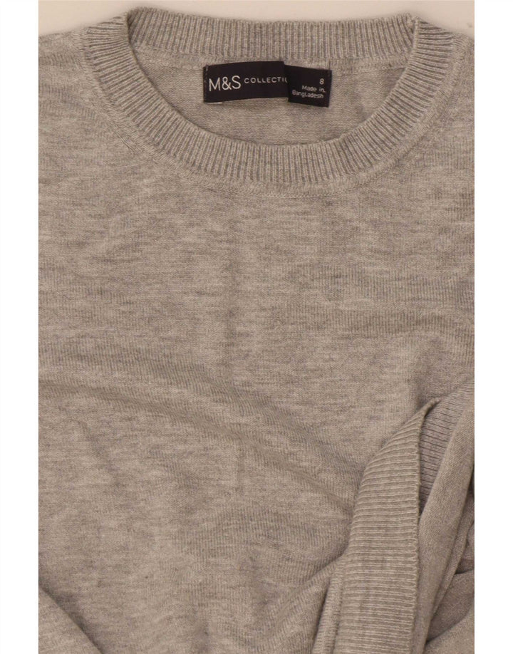 Marks & Spencer Womens Crop T-Shirt Top UK 8 Small Grey