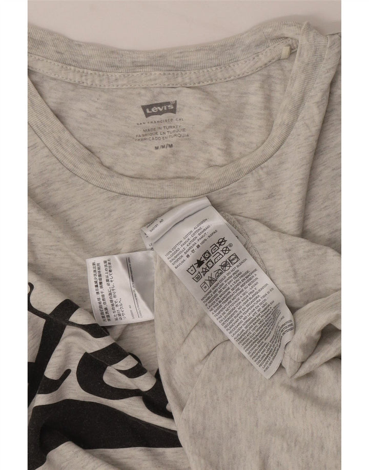 Levi's Mens Graphic T-Shirt Top Medium Grey Flecked Cotton