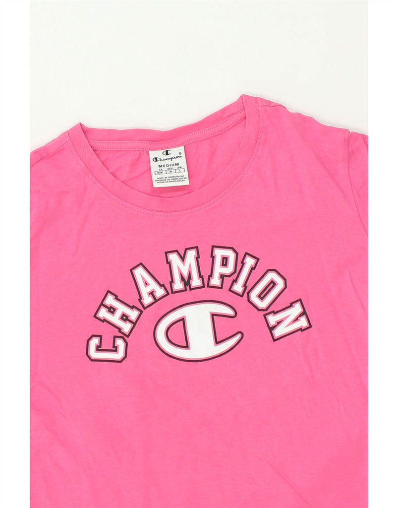 CHAMPION Girls Graphic T-Shirt Top 13-14 Years Medium Pink Cotton | Vintage Champion | Thrift | Second-Hand Champion | Used Clothing | Messina Hembry 