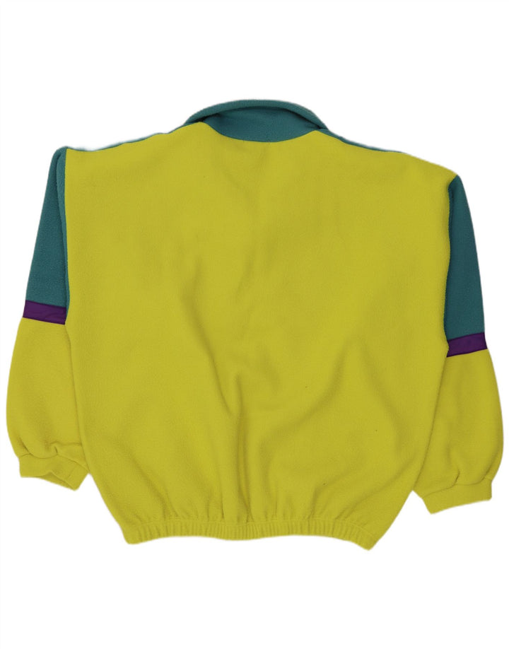 Alaska Mens Zip Neck Fleece Jumper XL Yellow Colourblock Polyester