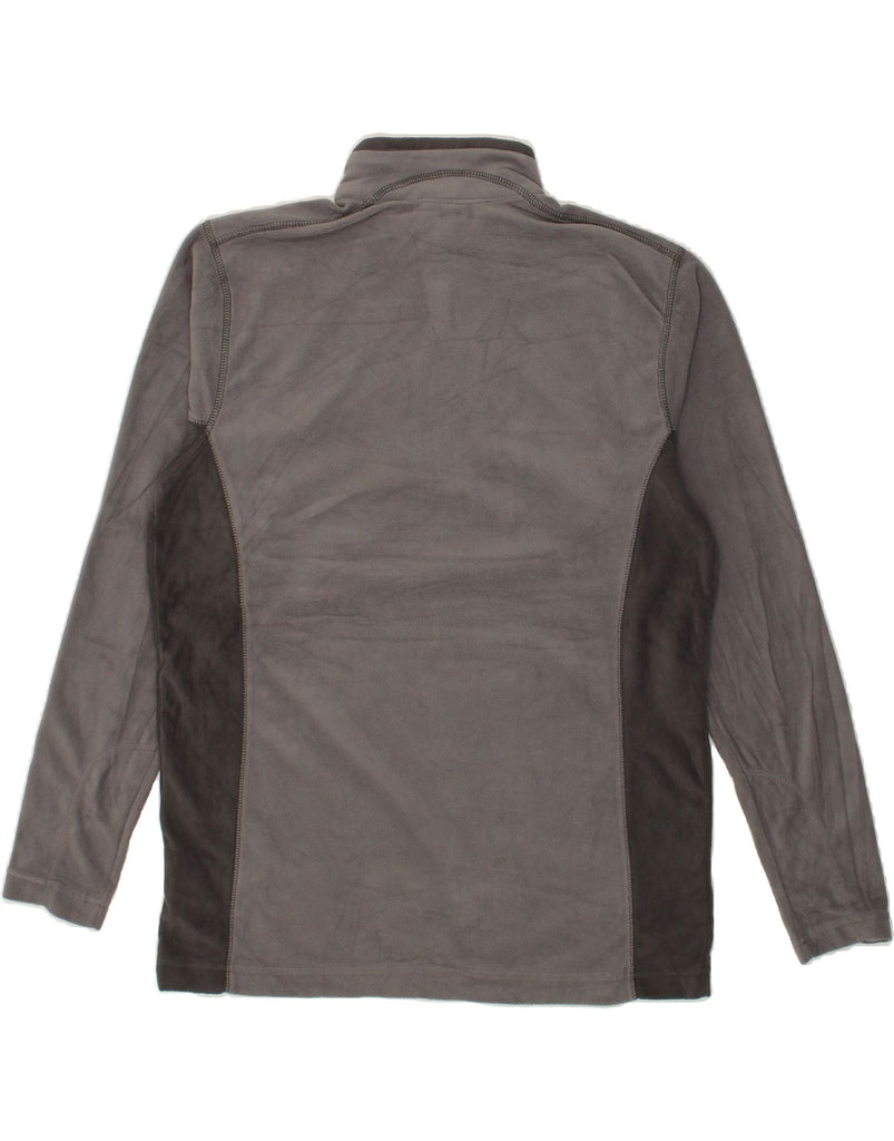 COLUMBIA Mens Zip Neck Fleece Jumper Medium Grey Colourblock Polyester | Vintage Columbia | Thrift | Second-Hand Columbia | Used Clothing | Messina Hembry 