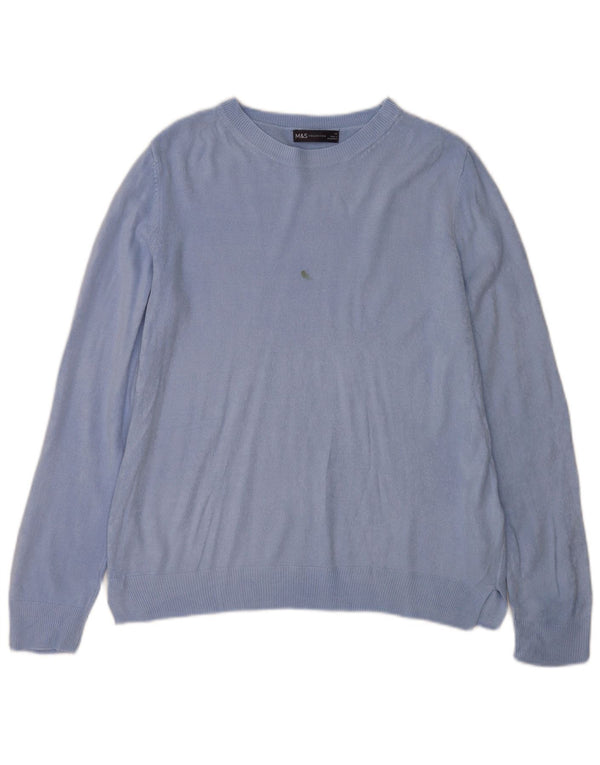 Marks & Spencer Womens Boat Neck Jumper Sweater UK 14 Medium Purple Acrylic