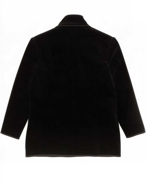 Resi Hammerer Womens Open Velvet Blazer Jacket EU 40 Medium Black Cotton
