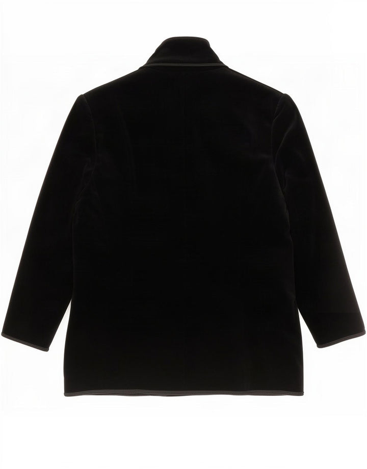 Resi Hammerer Womens Open Velvet Blazer Jacket EU 40 Medium Black Cotton