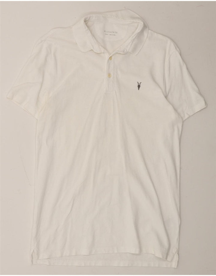 ALL SAINTS Mens Polo Shirt Small White Cotton Vintage All Saints and Second-Hand All Saints from Messina Hembry 