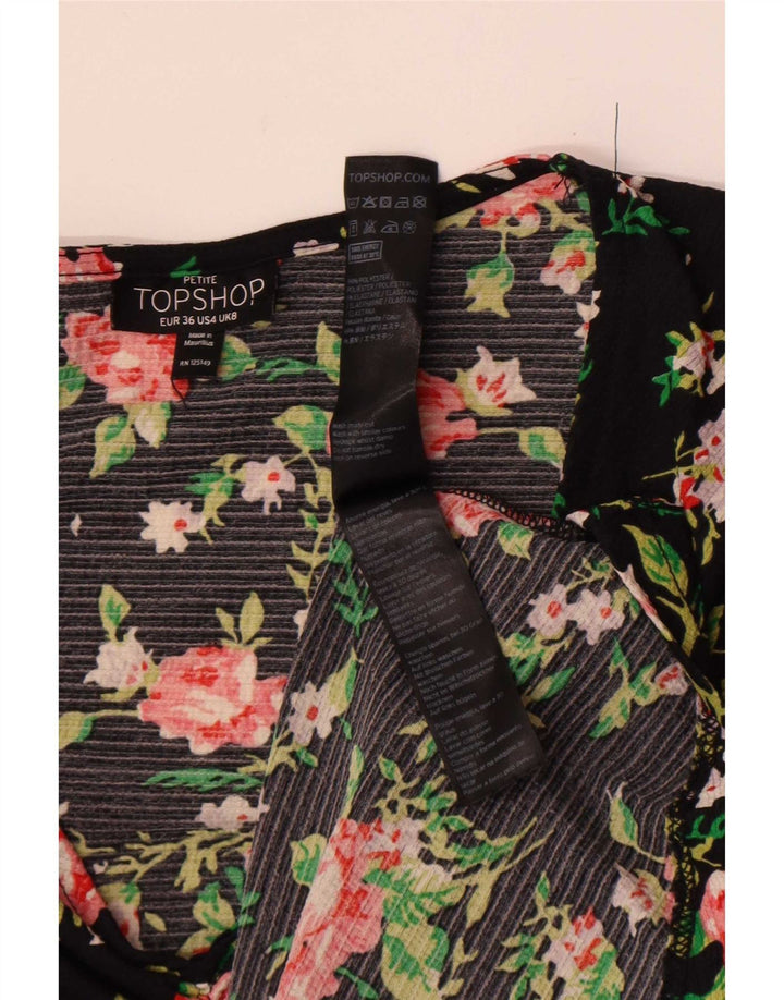 Topshop Womens A-Line Dress UK 8 Small Black Polyester