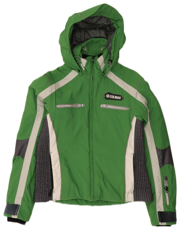 Colmar Womens Hooded Ski Jacket IT 46 Large Green Colourblock