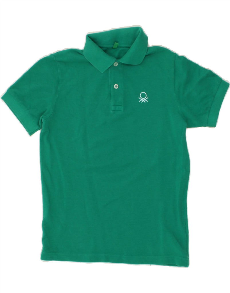 BENETTON Boys Polo Shirt 8-9 Years  Green Cotton | Vintage Benetton | Thrift | Second-Hand Benetton | Used Clothing | Messina Hembry 