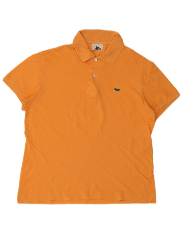 Lacoste Mens Polo Shirt Size 4 Medium Orange Cotton
