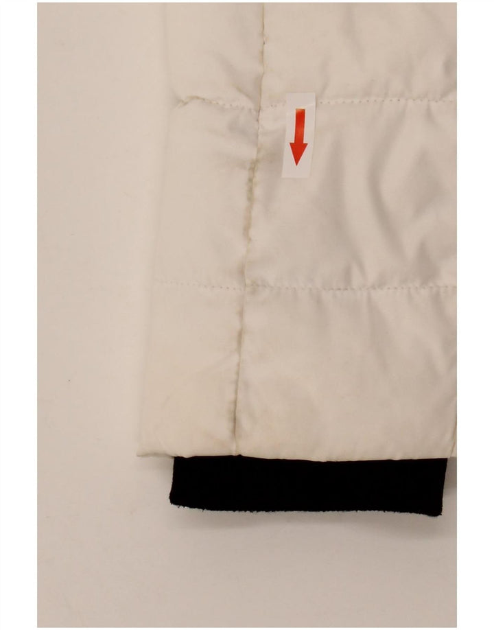 Superdry Womens Hooded Padded Jacket UK 14 Large White Polyester