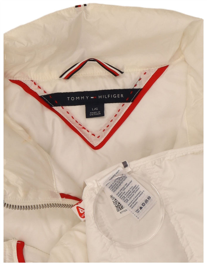 TOMMY HILFIGER Womens Padded Jacket UK 16 Large White Polyamide