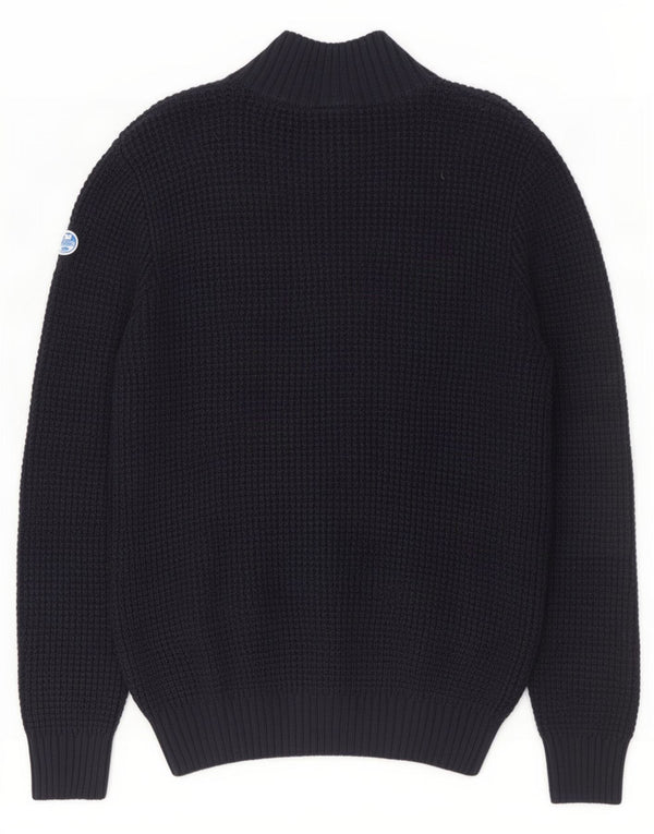 North Sails Mens Cardigan Sweater Medium Navy Blue Cotton