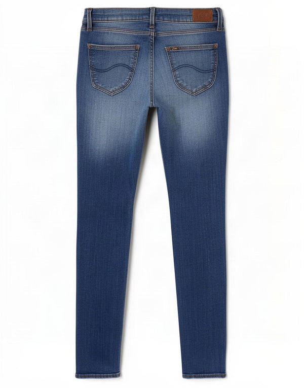 Lee Womens Scarlett Distressed Skinny Jeans W28 L29 Blue Cotton