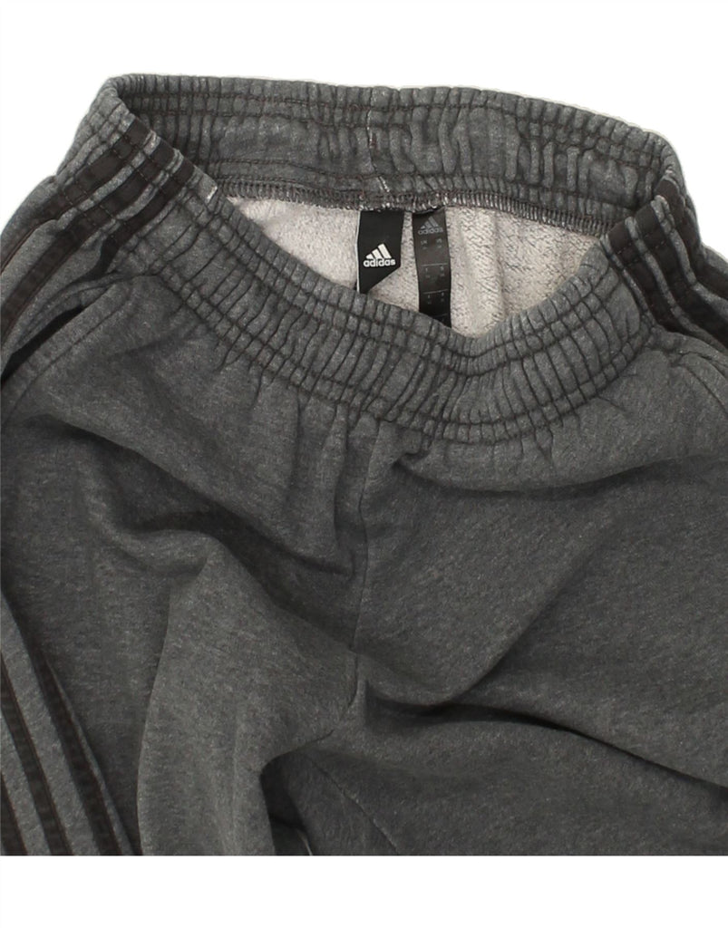 ADIDAS Womens Graphic Tracksuit Trousers Joggers UK 12 Medium Grey Cotton | Vintage Adidas | Thrift | Second-Hand Adidas | Used Clothing | Messina Hembry 