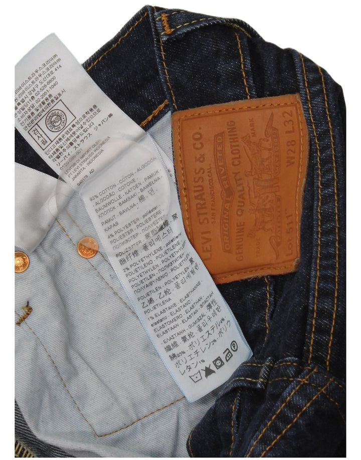 Levi's Mens 511 Slim Jeans W28 L32 Blue Cotton