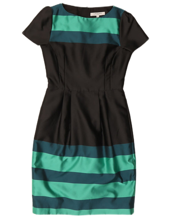 L.K. Bennett Womens Sheath Dress UK 8 Small Black Colourblock Polyester