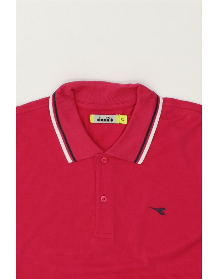 DIADORA Mens Polo Shirt XL Pink Cotton Vintage Diadora and Second-Hand Diadora from Messina Hembry 