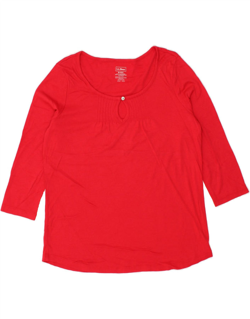 L.L.BEAN Womens Top 3/4 Sleeve UK 12 Medium Red Cotton | Vintage L.L.Bean | Thrift | Second-Hand L.L.Bean | Used Clothing | Messina Hembry 