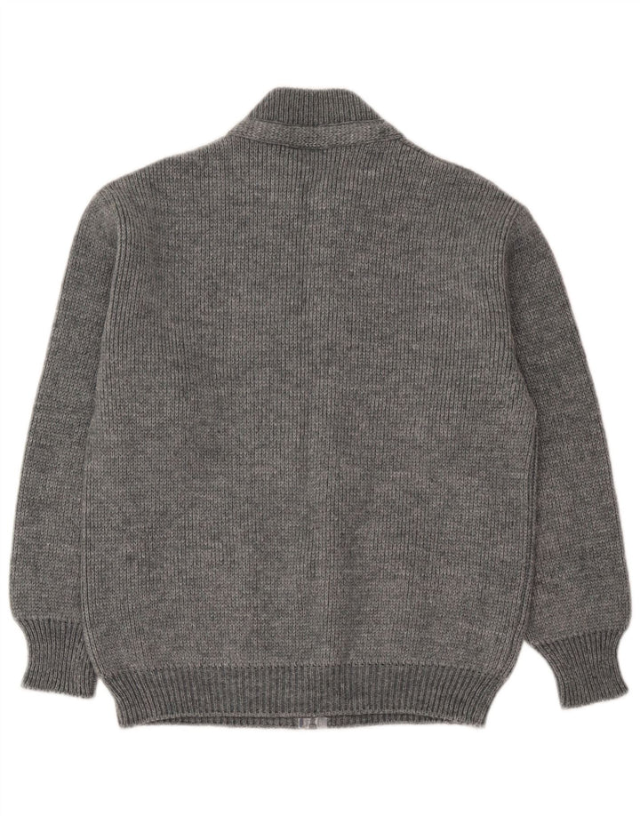 Gordon Mens Cardigan Sweater Small Grey Wool