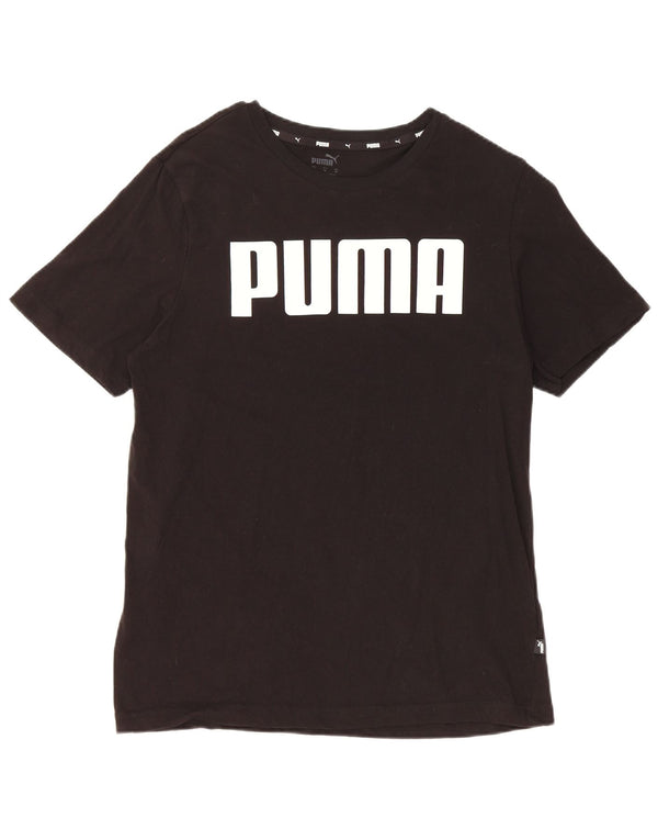Puma Womens Graphic T-Shirt Top UK 14 Medium Black Cotton