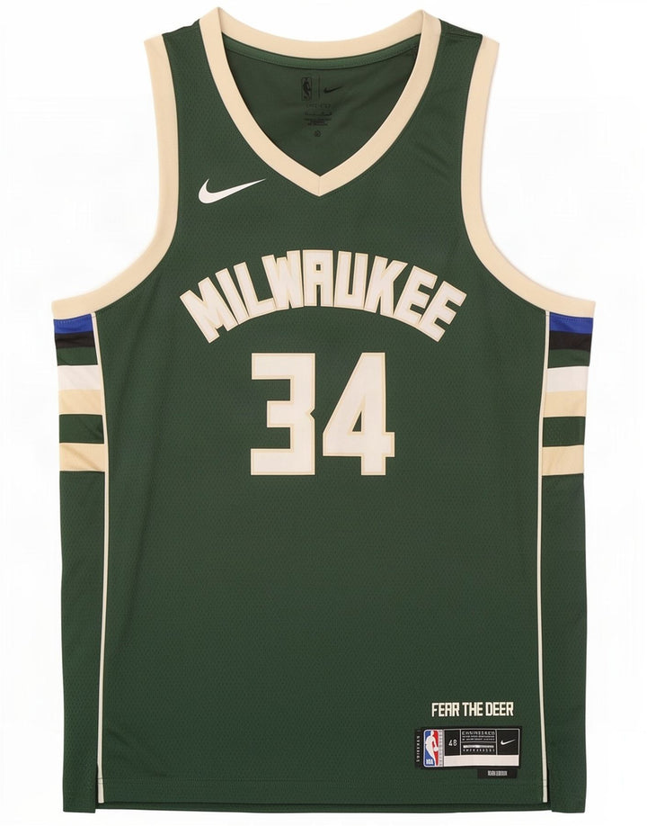 Nike Mens Milwaukee 34 Graphic Vest Top Large Green Colourblock Polyester