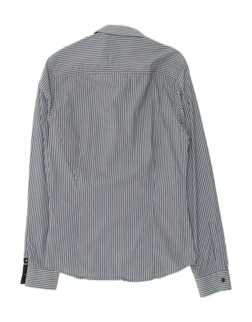 GUESS Mens Slim Fit Shirt Small Grey Pinstripe Cotton Vintage Guess and Second-Hand Guess from Messina Hembry 