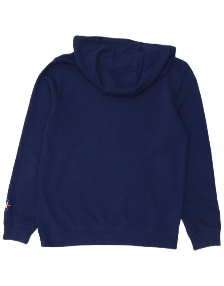 NAUTICA Mens Graphic Hoodie Jumper Medium Navy Blue Cotton
