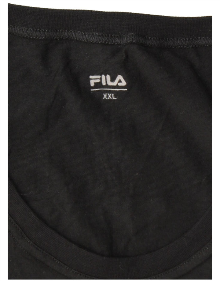 Fila Mens T-Shirt Top 2XL Black