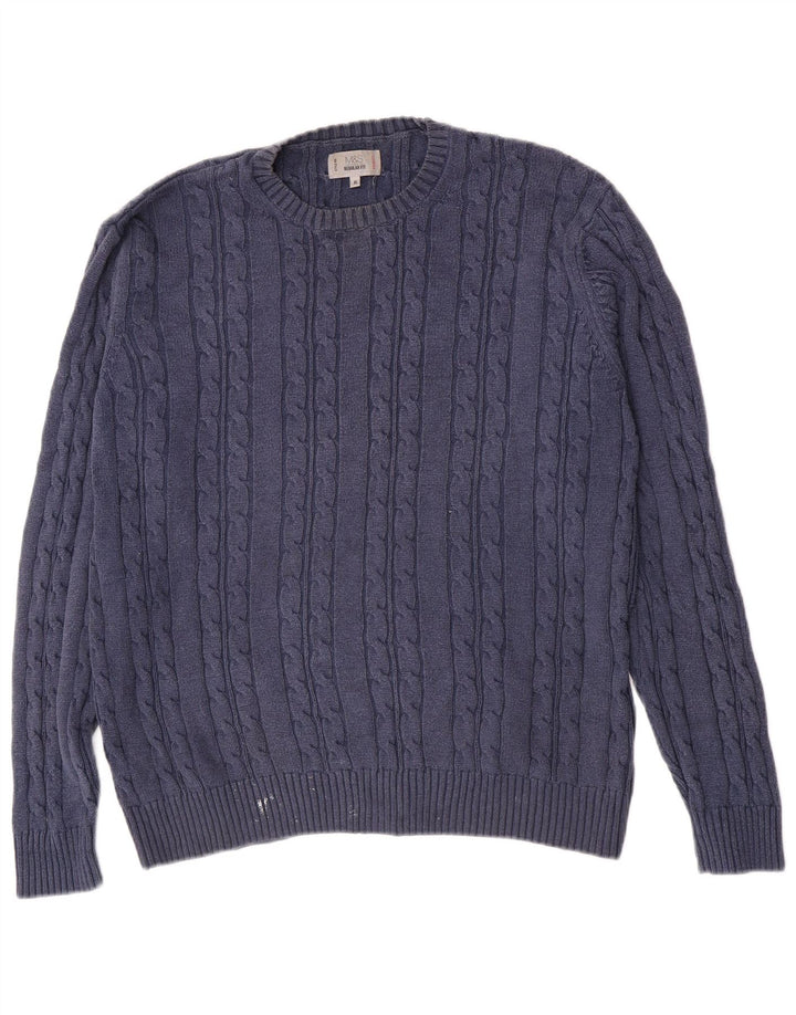 Marks & Spencer Mens Regular Fit Crew Neck Jumper Sweater XL Navy Blue
