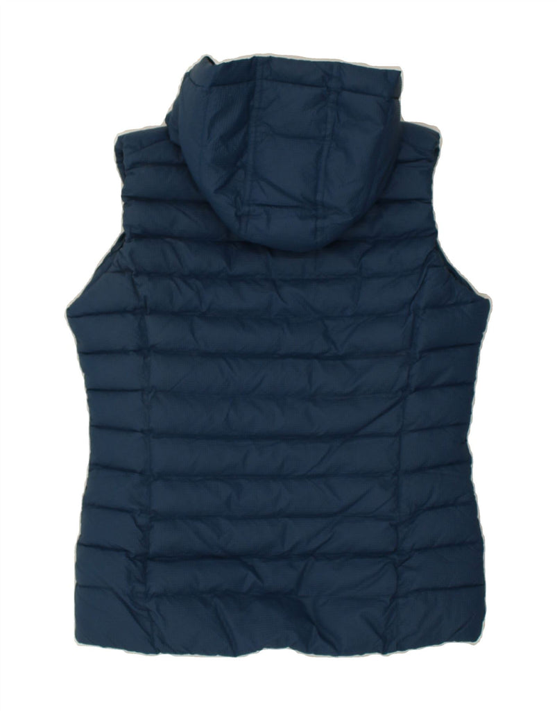 ADIDAS Womens Hooded Padded Gilet UK 12 Medium Blue Polyester Vintage Adidas and Second-Hand Adidas from Messina Hembry 