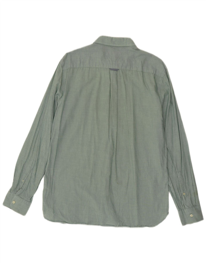 Jaeger Mens Shirt Large Green Cotton