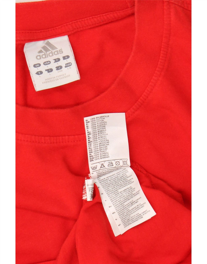 Adidas Mens Graphic T-Shirt Top Large Red Cotton