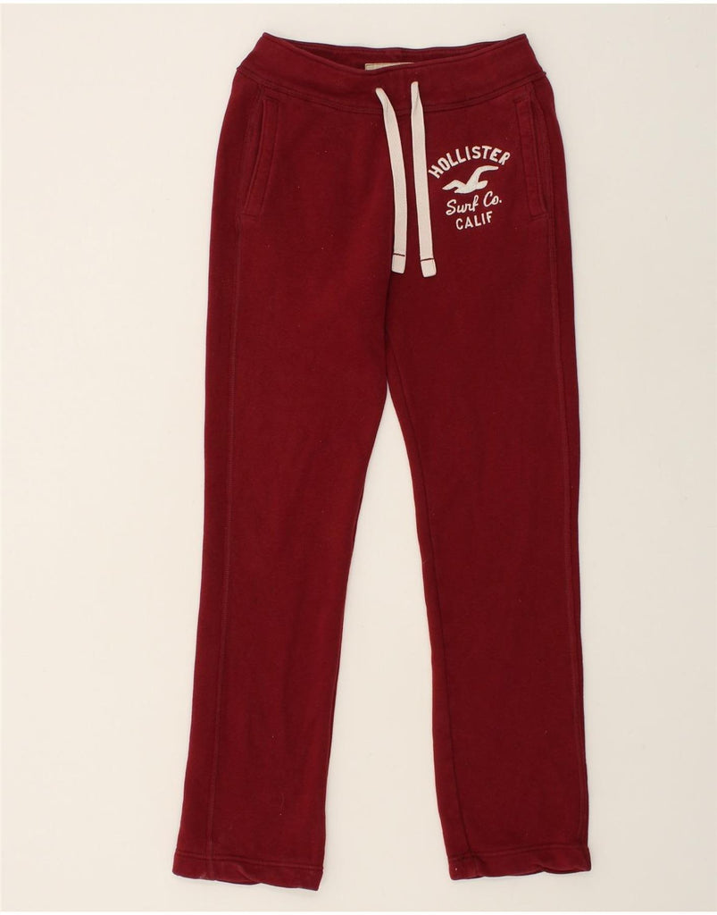 HOLLISTER Mens Graphic Tracksuit Trousers XS Red Cotton | Vintage Hollister | Thrift | Second-Hand Hollister | Used Clothing | Messina Hembry 