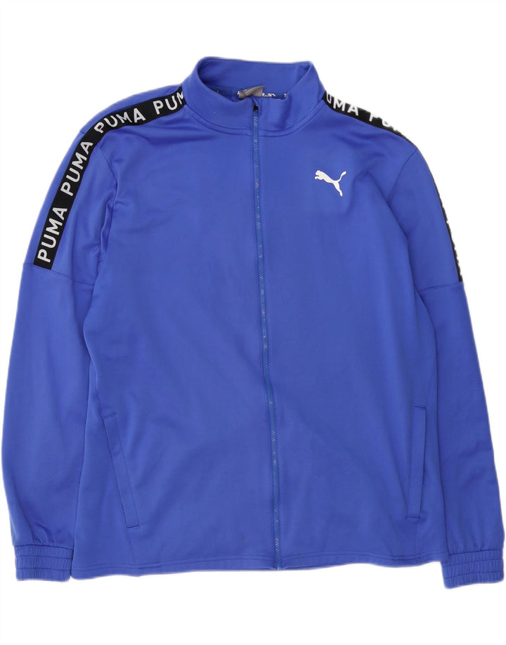 PUMA Mens Graphic Tracksuit Top Jacket XL Blue Polyester