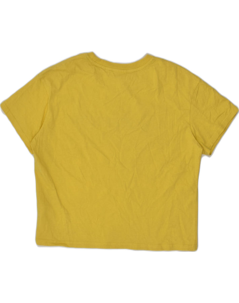 SUPERDRY Womens Crop Graphic T-Shirt Top UK 16 Large Yellow Cotton | Vintage Superdry | Thrift | Second-Hand Superdry | Used Clothing | Messina Hembry 