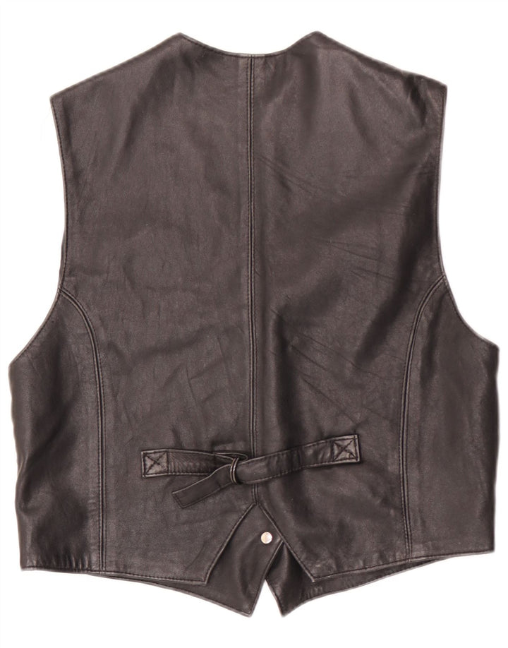Joy Womens Leather Waistcoat IT 44 Medium Black
